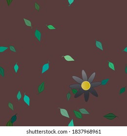 Floral ornamental vector pattern. Seamless design leafs texture.