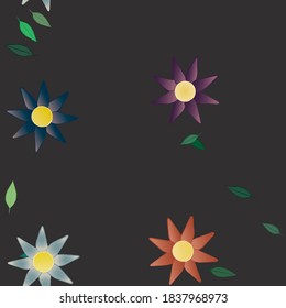 Floral ornamental vector pattern. Seamless design leafs texture.