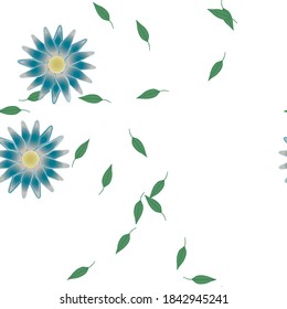 Floral ornamental vector pattern. Seamless design leafs texture.