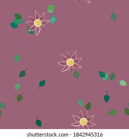 Floral ornamental vector pattern. Seamless design leafs texture.