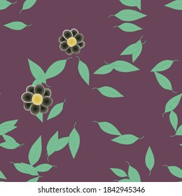 Patrón de vector ornamental floral. La textura de las hojas de diseño sin brillo.