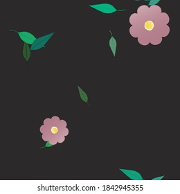 Floral ornamental vector pattern. Seamless design leafs texture.