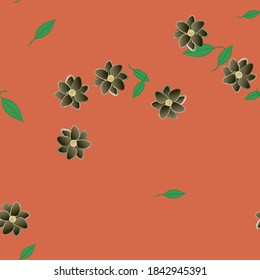Floral ornamental vector pattern. Seamless design leafs texture.
