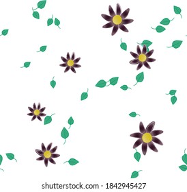 Floral ornamental vector pattern. Seamless design leafs texture.