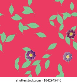 Floral ornamental vector pattern. Seamless design leafs texture.