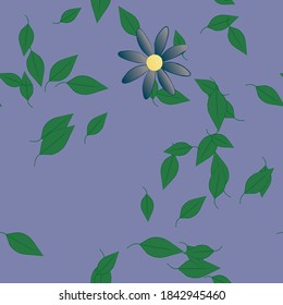Floral ornamental vector pattern. Seamless design leafs texture.