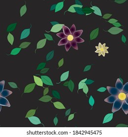 Floral ornamental vector pattern. Seamless design leafs texture.