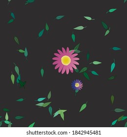 Floral ornamental vector pattern. Seamless design leafs texture.