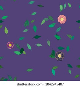 Floral ornamental vector pattern. Seamless design leafs texture.