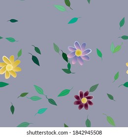 Floral ornamental vector pattern. Seamless design leafs texture.