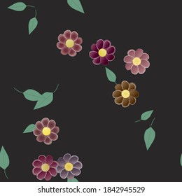 Floral ornamental vector pattern. Seamless design leafs texture.