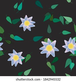 Floral ornamental vector pattern. Seamless design leafs texture.