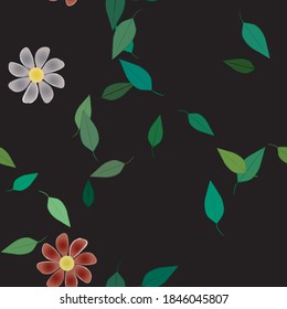 Blumenziermuster, Vektormuster. Nahtlose Design-Blätter Textur.
