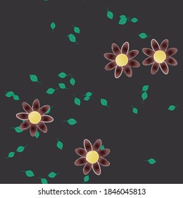 Floral ornamental vector pattern. Seamless design leafs texture.