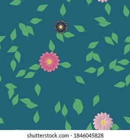 Floral ornamental vector pattern. Seamless design leafs texture.