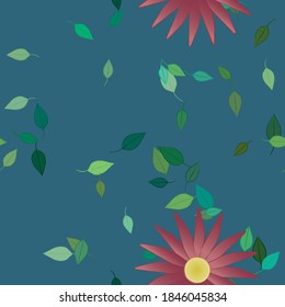 Floral ornamental vector pattern. Seamless design leafs texture.