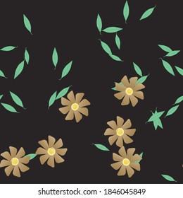 Floral ornamental vector pattern. Seamless design leafs texture.