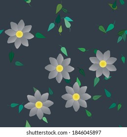 Floral ornamental vector pattern. Seamless design leafs texture.