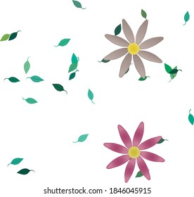 Floral ornamental vector pattern. Seamless design leafs texture.