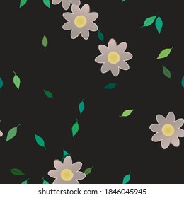 Floral ornamental vector pattern. Seamless design leafs texture.