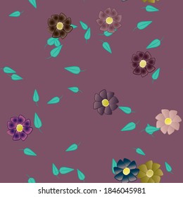 Floral ornamental vector pattern. Seamless design leafs texture.