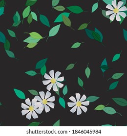 Floral ornamental vector pattern. Seamless design leafs texture.