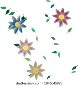 Floral ornamental vector pattern. Seamless design leafs texture.
