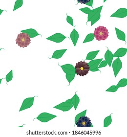 Floral ornamental vector pattern. Seamless design leafs texture.