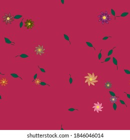 Floral ornamental vector pattern. Seamless design leafs texture.