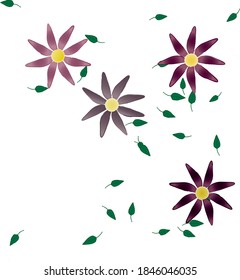Floral ornamental vector pattern. Seamless design leafs texture.