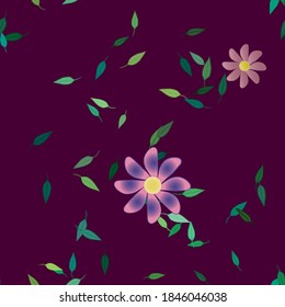 Floral ornamental vector pattern. Seamless design leafs texture.