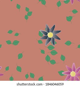Floral ornamental vector pattern. Seamless design leafs texture.