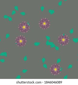 Floral ornamental vector pattern. Seamless design leafs texture.