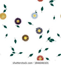 Floral ornamental vector pattern. Seamless design leafs texture.