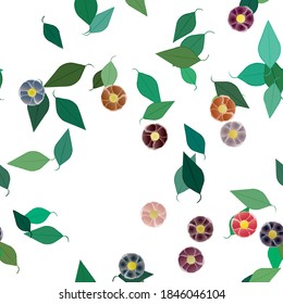 Patrón de vector ornamental floral. La textura de las hojas de diseño sin brillo.