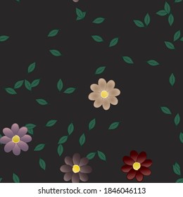 Floral ornamental vector pattern. Seamless design leafs texture.