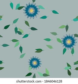 Floral ornamental vector pattern. Seamless design leafs texture.