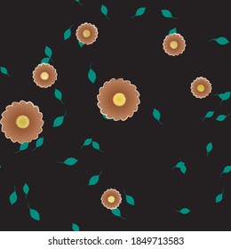 Floral ornamental vector pattern. Seamless design leafs texture.