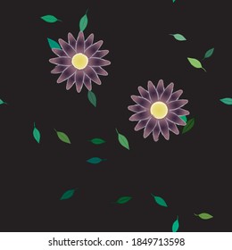 Floral ornamental vector pattern. Seamless design leafs texture.