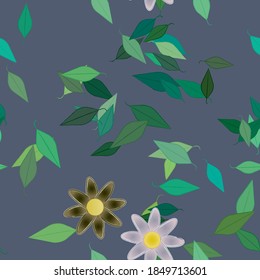 Floral ornamental vector pattern. Seamless design leafs texture.