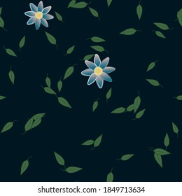 Floral ornamental vector pattern. Seamless design leafs texture.