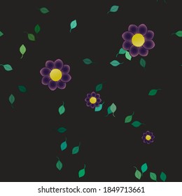Floral ornamental vector pattern. Seamless design leafs texture.