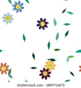 Floral ornamental vector pattern. Seamless design leafs texture.
