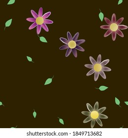 Floral ornamental vector pattern. Seamless design leafs texture.