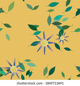 Floral ornamental vector pattern. Seamless design leafs texture.