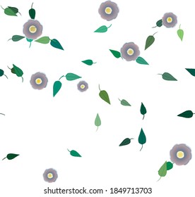 Floral ornamental vector pattern. Seamless design leafs texture.