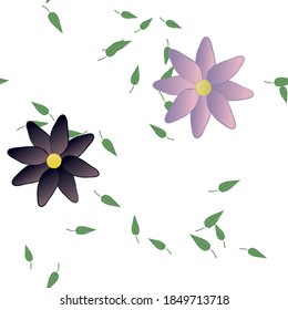 Floral ornamental vector pattern. Seamless design leafs texture.