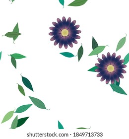 Floral ornamental vector pattern. Seamless design leafs texture.