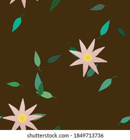 Blumenziermuster, Vektormuster. Nahtlose Design-Blätter Textur.