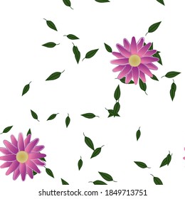 Floral ornamental vector pattern. Seamless design leafs texture.